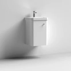 Cruze 400mm Curved Gloss White Wall Hung Vanity Unit