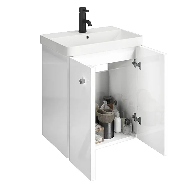 Cruze 500mm Curved Gloss White Wall Hung Vanity Unit 5 Cruze 500mm Curved Gloss White Wall Hung Vanity Unit - Image 3