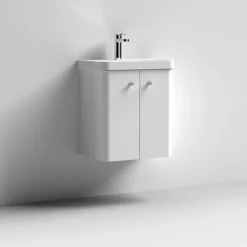 Cruze 500mm Curved Gloss White Wall Hung Vanity Unit