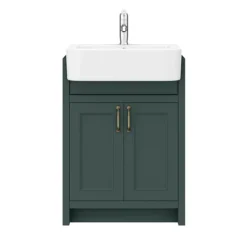 Chatsworth Traditional Green Semi-Recessed Vanity Unit + Toilet Package -Duravit Bathroom Shop csr600wcgrn d2