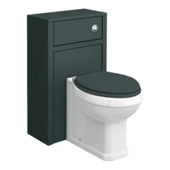 Chatsworth Traditional Green Semi-Recessed Vanity Unit W. Matt Black Handles + Toilet Package -Duravit Bathroom Shop csr6wcgrnmb d2