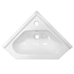 Nuie Floor Mounted Corner Vanity Unit - Gloss White - 555mm With Chrome Handle