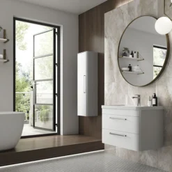 Hudson Reed Solar 350mm Wall Hung Tall Unit - Pure White