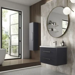 Hudson Reed Solar 350mm Wall Hung Tall Unit - Indigo Blue