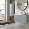 Hudson Reed Solar 350mm Wall Hung Tall Unit - Matt Denim Blue -Duravit Bathroom Shop cur462p d1