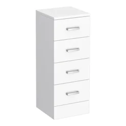 Cove White Gloss Double Basin Vanity + Drawer Combination Unit -Duravit Bathroom Shop cv1400pk d2