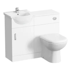 Cove 950mm Cloakroom Vanity Unit Suite + Basin Mixer (Gloss White - Depth 300mm) 10 Cove 950mm Cloakroom Vanity Unit Suite + Basin Mixer (Gloss White - Depth 300mm) -Duravit Bathroom Shop cv450wcdty305 detail2