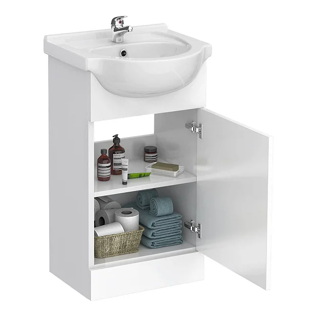 Cove 950mm Cloakroom Vanity Unit Suite + Basin Mixer (Gloss White - Depth 300mm) 7 Cove 950mm Cloakroom Vanity Unit Suite + Basin Mixer (Gloss White - Depth 300mm) - Image 5