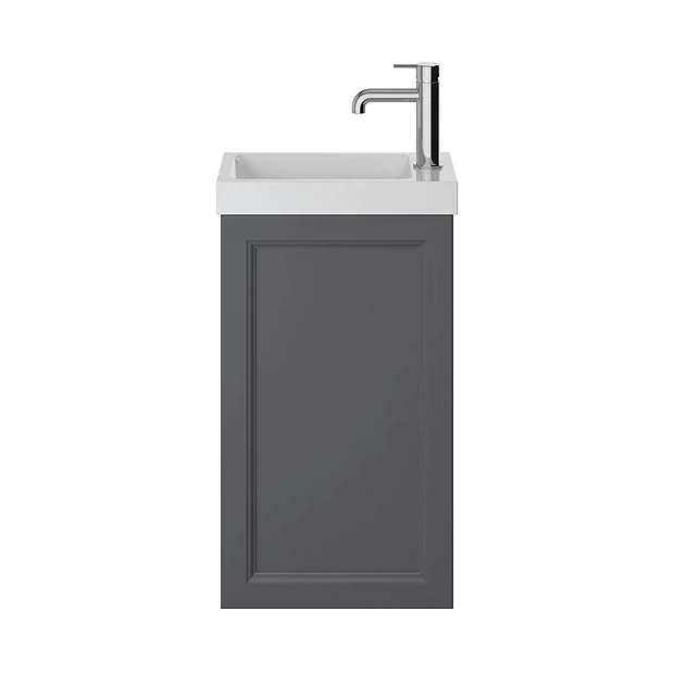 Heritage Caversham Wall Hung Cloakroom Vanity Unit - Graphite 3 Heritage Caversham Wall Hung Cloakroom Vanity Unit - Graphite