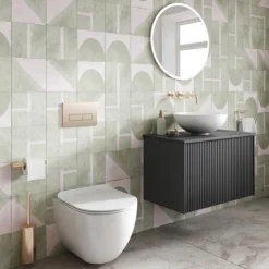 Crosswater Limit 700mm Steelwood Wall-Hung Slatted Vanity Unit With Worktop