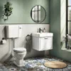Chatsworth Traditional White Wall Hung Vanity - 560mm Wide With Matt Black Handle -Duravit Bathroom Shop cwh560whtmbd2
