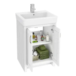 Chatsworth Traditional White Double Basin Vanity + Cupboard Combination Unit -Duravit Bathroom Shop cwht142pknwd3