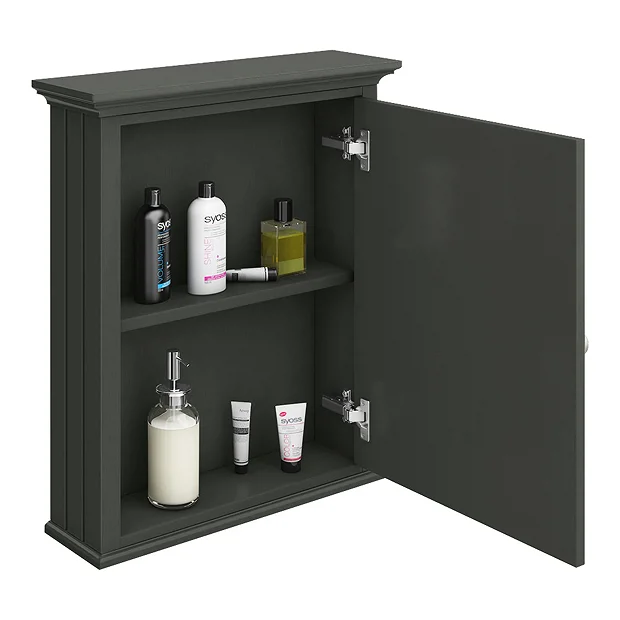 Old London Traditional Mirror Cabinet (650mm Wide - Charcoal) 3 Old London Traditional Mirror Cabinet (650mm Wide - Charcoal)
