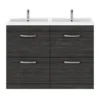 Brooklyn 1205mm Black Double Basin 4 Drawer Vanity Unit 1 Brooklyn 1205mm Black Double Basin 4 Drawer Vanity Unit -Duravit Bathroom Shop dbfs12blk4d d4