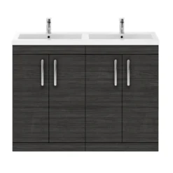 Brooklyn 1205mm Black Double Basin Vanity Unit -Duravit Bathroom Shop dbfs12blk detail2