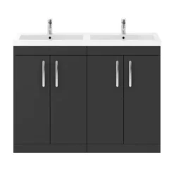 Brooklyn 1205mm Gloss Grey Double Basin Vanity Unit -Duravit Bathroom Shop dbfs12gg d1