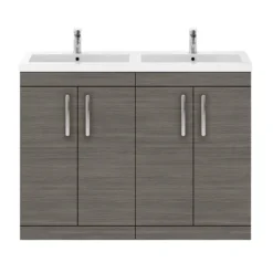 Brooklyn 1205mm Grey Avola Double Basin Vanity Unit -Duravit Bathroom Shop dbfs12gry detail2