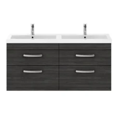 Brooklyn 1205mm Black Wall Hung Double Basin Vanity Unit 8 Brooklyn 1205mm Black Wall Hung Double Basin Vanity Unit -Duravit Bathroom Shop dbwh12blk d1