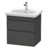 Duravit DuraStyle 650mm 2-Drawer Wall Mounted Vanity Unit - Graphite Matt