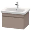 Duravit DuraStyle 650mm 1-Drawer Wall Mounted Vanity Unit - Basalt Matt -Duravit Bathroom Shop ds650bm0th l