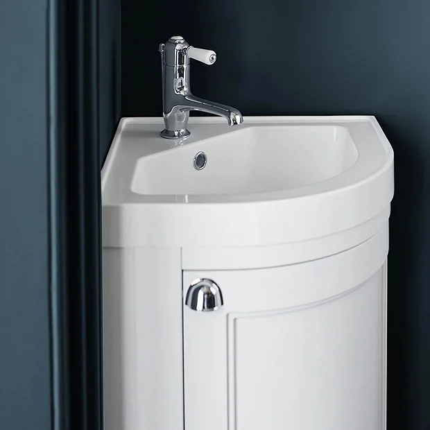 Burlington Floor Standing Corner Vanity Unit - Classic Grey - 430mm Wide 5 Burlington Floor Standing Corner Vanity Unit - Classic Grey - 430mm Wide - Image 3