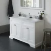 Burlington 130 4-Door Vanity Unit & Minerva Worktop With Double Basin - Dark Olive -Duravit Bathroom Shop fc9obc12 d1
