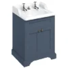Burlington 65 2-Door Vanity Unit & Classic Invisible Overflow/Waste Basin (Blue - 2 Tap Hole) -Duravit Bathroom Shop ff8bb14 l