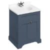 Burlington 65 2-Door Vanity Unit & Minerva White Worktop With Basin - Blue