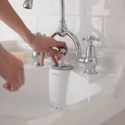 Burlington 65 2-Door Vanity Unit & Classic Invisible Overflow/Waste Basin (Matt White - 2 Tap Hole)