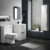 Monza Wall Mounted Tall Cupboard (Gloss White With Chrome Handles - W350 X D250mm) -Duravit Bathroom Shop fpa009 d4