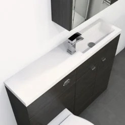 Hudson Reed 1100 X 255mm Slimline Polymarble Basin 1TH -Duravit Bathroom Shop hudsonreed1100x255mmslimlinepolymarblebasin1th d1