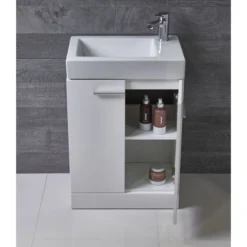 Tavistock Kobe 560mm Freestanding Unit & Basin - Gloss White -Duravit Bathroom Shop k56fw d1