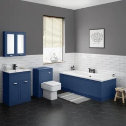 Keswick Blue 600mm Traditional Wall Hung 2 Door Mirror Cabinet -Duravit Bathroom Shop kesblu2dm d1