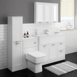 Keswick White 900mm Traditional Wall Hung 3 Door Mirror Cabinet 8 Keswick White 900mm Traditional Wall Hung 3 Door Mirror Cabinet -Duravit Bathroom Shop keswht3dm d1