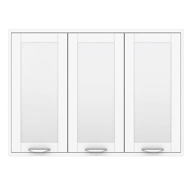 Keswick White 900mm Traditional Wall Hung 3 Door Mirror Cabinet 6 Keswick White 900mm Traditional Wall Hung 3 Door Mirror Cabinet - Image 4