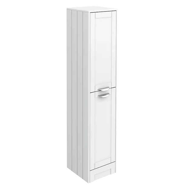 Keswick White 1400mm Traditional Floorstanding Tall Storage Unit 4 Keswick White 1400mm Traditional Floorstanding Tall Storage Unit - Image 2