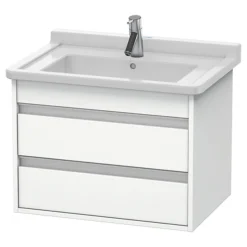 Duravit Ketho 650mm 2-Drawer Wall Mounted Vanity Unit With Starck 3 Basin - White Matt