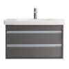 Duravit Ketho 800mm 2-Drawer Wall Mounted Vanity Unit With D-Code Basin - Graphite Matt 1 Duravit Ketho 800mm 2-Drawer Wall Mounted Vanity Unit With D-Code Basin - Graphite Matt -Duravit Bathroom Shop kt6647gra d1
