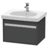 Duravit Ketho 600mm 1-Drawer Wall Mounted Vanity Unit With D-Code Basin - Graphite Matt -Duravit Bathroom Shop kt6670gra l