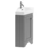 Old London Corner Vanity Unit - Storm Grey - 595mm With Brushed Nickel Handle -Duravit Bathroom Shop lof209nl