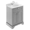 Old London 600mm Cabinet & Single Bowl Grey Marble Top - Storm Grey -Duravit Bathroom Shop lof223 l