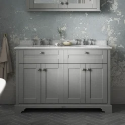 Old London 1200mm Cabinet & Double Bowl Grey Marble Top - Storm Grey 8 Old London 1200mm Cabinet & Double Bowl Grey Marble Top - Storm Grey -Duravit Bathroom Shop lof268 d1