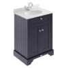 Old London 600mm Cabinet & Single Bowl Grey Marble Top - Twilight Blue