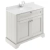 Old London 1000mm Cabinet & Single Bowl White Marble Top - Timeless Sand