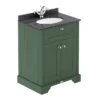 Old London 600mm Cabinet & Single Bowl Black Marble Top - Hunter Green -Duravit Bathroom Shop lof821 l