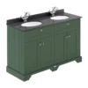 Old London 1200mm Cabinet & Double Bowl Black Marble Top - Hunter Green -Duravit Bathroom Shop lof863 l