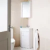 Hudson Reed - Design Gloss White Corner Mirror Cabinet With One Shelf -Duravit Bathroom Shop lq059 d13