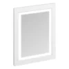 Burlington Framed 60 Mirror With LED Illumination - Matt White -Duravit Bathroom Shop m6mw l