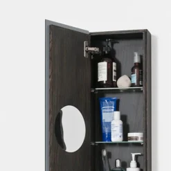 800mm Slimline Mirror Cabinet Dark Oak -Duravit Bathroom Shop m800do d2
