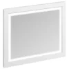 Burlington Framed 90 Mirror With LED Illumination - Matt White -Duravit Bathroom Shop m9mw l